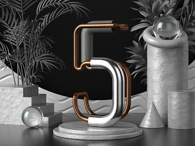 Numbers render's #5 cinema 4d design number octanerender typography
