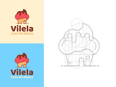 Casa De Doces Vilela - Estudio Kuumba branding candy cup cake design grid grid logo identidade visual identity design logo logotype logotypedesign sweet vector