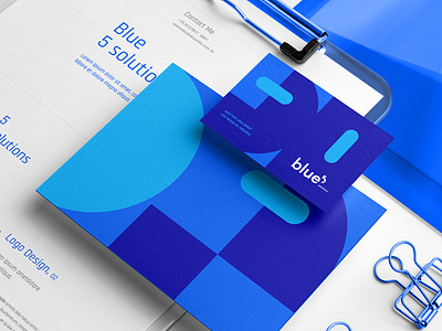 Brand identity - Blue 5 solutions 1 branding design grid logo identidade visual identity design logo logotype logotypedesign typography