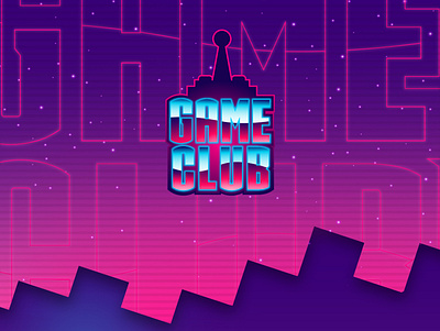 Game Club | 80's Logo Design design game games gaming illustration logo neon vector