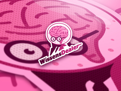 WissensDealer brain branding colors gaming graphic illustration illustrator logo design logo design branding mascot pink poster youtube