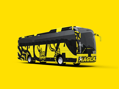 OK MAGLAJ | Team Bus branding cartoon design graphic illustrator logo vector woleyball yellow