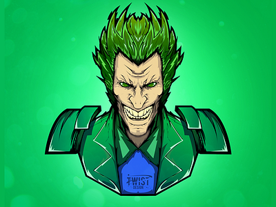 Joker Illustration color crazy design freak green illustration insanity joker madness sticker tshirt twist