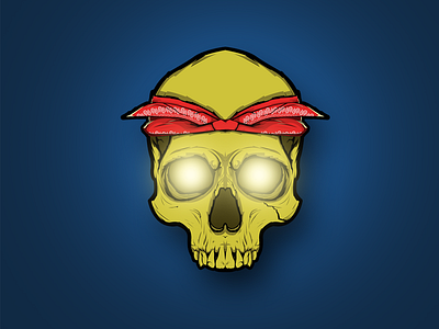 Golden skull coast dead east gold golden icon illustration logo skull west