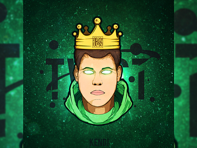 Kendi green illustration kendi king rap