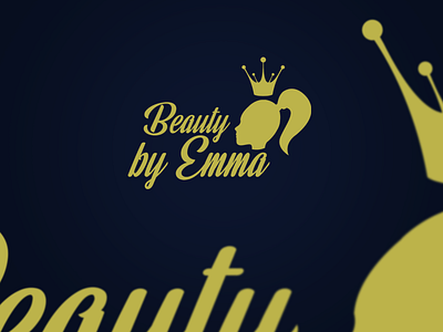 Beauty by Emma Logo beauty crown design emma fashion girl gold logo