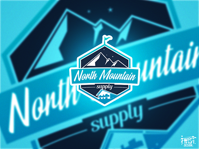 North Mountain supply Logo blue house logo mountain night north winter