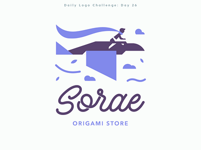 Sorae - origami store brandmark flying illustration logo logodesign mark market origami raven sky