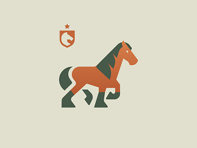 Draft Horse animal copper crest emblem geometric grids horse identity design logo logotype mark nature process