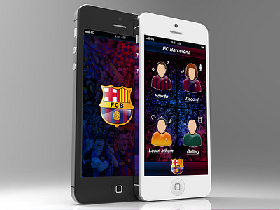 FC Barcelona sings protoapp app barcelona fcb ios iphone iphone 5 nenad nenad ivanovic proto ui ux