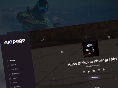 NioPage for Photographer of Extreme Sports animated animation black blackandwhite enduro extreme sports gif interaction menu movie niopage one page one page website photographer photography portfolio sport web website wordpress