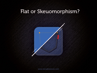 Flat or Skeuomorphism? android blue clean flat icon ios jeans real realistic skeuomorphism texture
