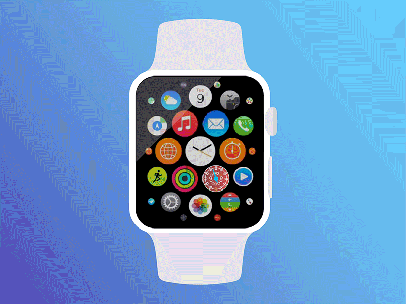 iWatch Performance App app apple design gradient icons ios iwatch outline performance ui watch watchos