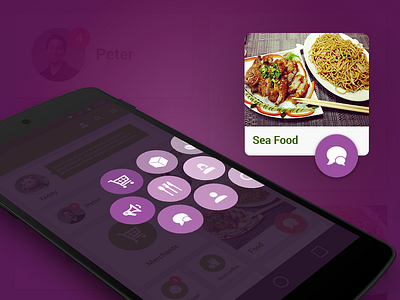 Purple menu drawer for Android android app belgrade design drawer food material menu purple serbia ui ux