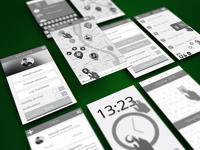 UX App Wireframes android app blueprint design green grey ios ui ux wireframe wireframes