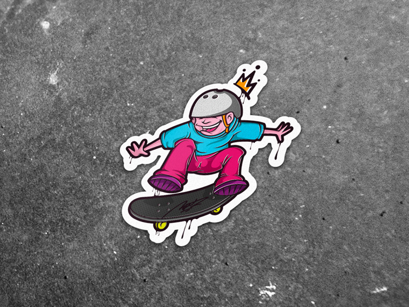 Skateboarder Illustration illustration sticker mule stickermule skateboarder skate