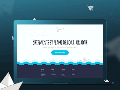 Shipping Worldwide Website boat plane responsive ship shipment shipping tracking ui ux web web design website