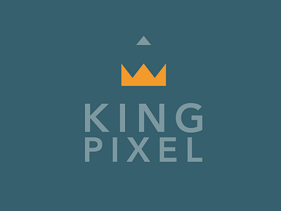 King Pixel Logo branding clean design flat king logo orange pixels royal