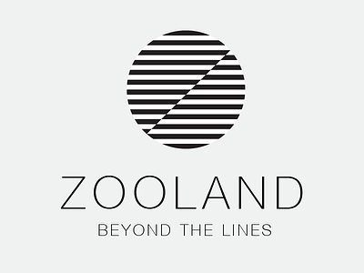 Zooland Logo black circle clean land lines logo white zebra zoo