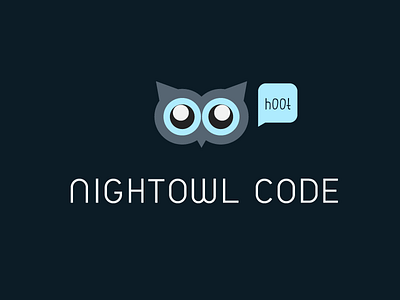 Nightowl Code Logo blue clean dark flat hoot logo night owl