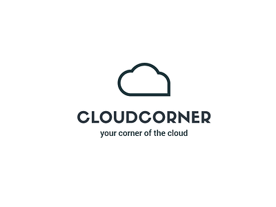 Cloud Corner Logo black cloud hosting logo minimal outline simple