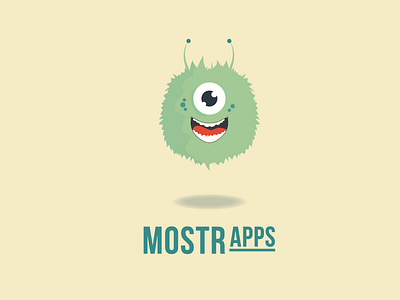 Monstr Apps Logo app eye green hair logo monster monsters