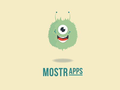 Monstr Apps Logo app eye green hair logo monster monsters