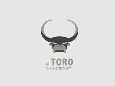 El Toro Logo black blue bull horn horns logo online security
