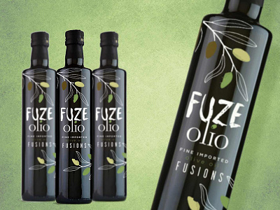 Fuze Olio Label Design bottle food label label design oil olive package package design packaging packaging design print design