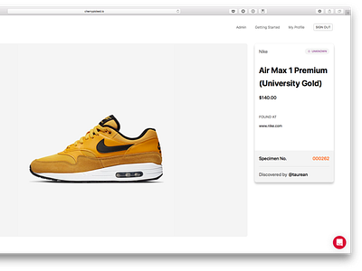 Cherrypicked Product Page cherrypicked ecommerce nike sneakers ui design