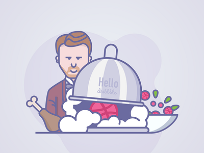 Dribbble Hello food gastronomy hello icons vector