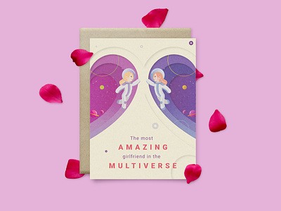 The most amazing girlfriend in the multiverse illustration valentines valentines day valentines day card