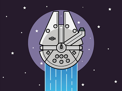 The Falcon strikes back drawing hyperspace icon illustration illustrator millennium falcon space star wars the last jedi vector