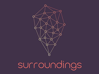 Surroundings branding icon identity location logo logomark pin typography