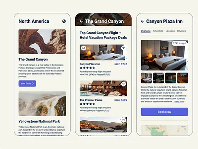 Flight & Hotel Booking booking flight grand canyon hotel mobile app mobile application mobile application design mobile ui travel app ui ux vacation vacation deals