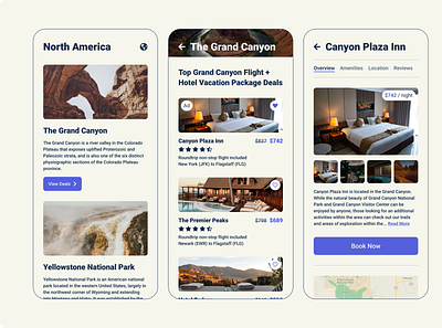 Flight & Hotel Booking booking flight grand canyon hotel mobile app mobile application mobile application design mobile ui travel app ui ux vacation vacation deals