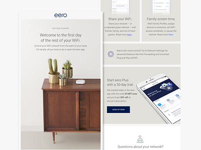 eero Welcome Email brand clean eero email iconography minimal photography tech technology template