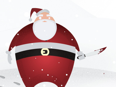 Santa Slays christmas fear gradient horror knife pixel red santa slay sleigh snow