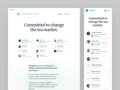 Steeped Website - Committed to change the tea market.