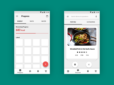 Nutrition Android App android app food material design mobile design nutrition