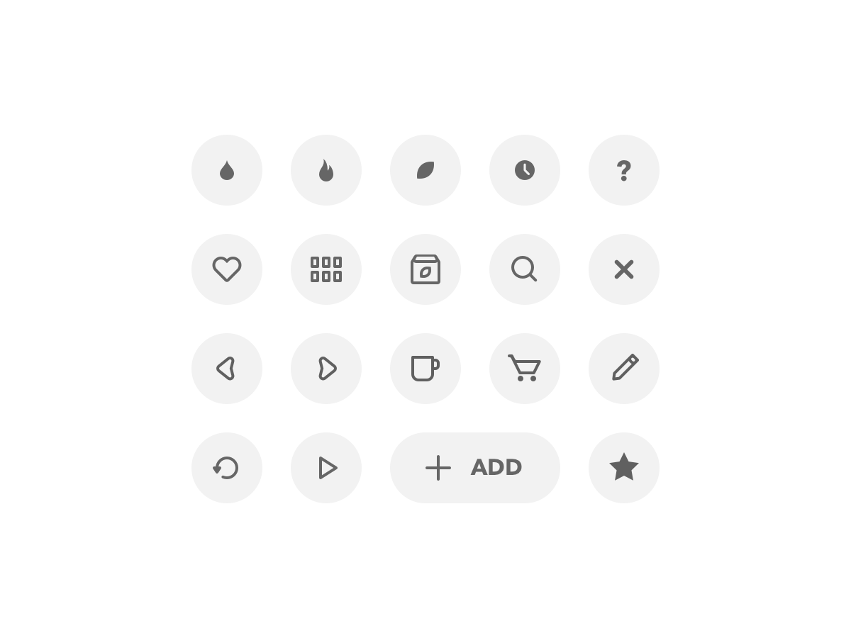 Tea App - Iconography app cart clean concept design heart icon iconography ios logo minimal time ui vector