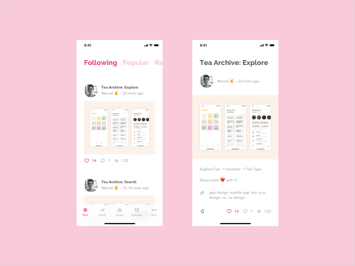 Dribbble App Redesign