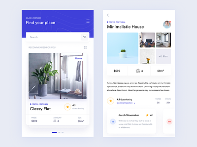 🏨 Booking app app blue booking clean dailyui figma invitaion mobile search travel ui ux