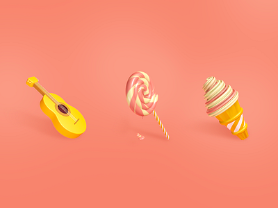 C4D-Icons c4d color design dribbble hello illustration