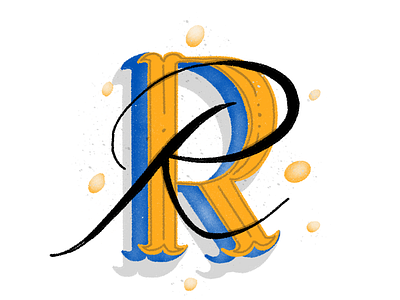 R letter exploration digital lettering pencil procreate serif