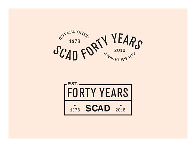 SCAD 40 Years branding celebrate lockup mark savnnah typography university