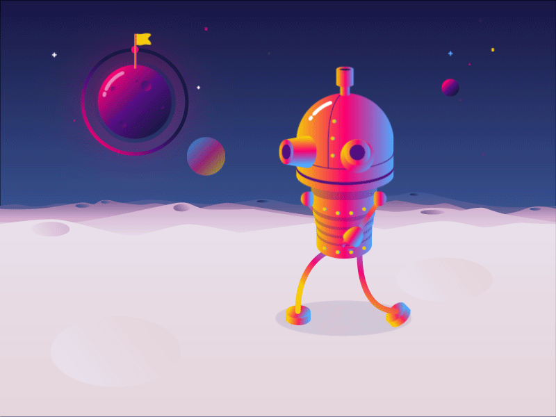 Machinarium colourful machinarium planet robot