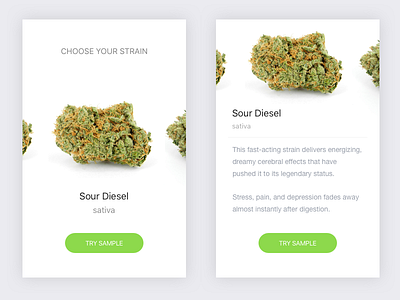 Cannabis App clean interface layout mobile simple sketch ui