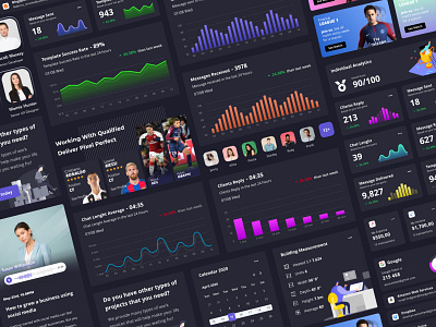 Component For App and Web Design component design component library dark theme design flat minimal ui ux