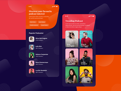 Podcast App Exploration app app design app designer design dribbble dribbble app flat minimal sketch app typography ui ux web website